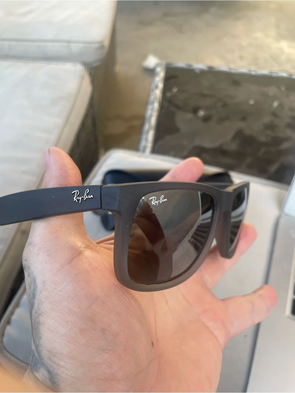 Ray-Ban Matte Black Sunglasses with Dark Lenses
